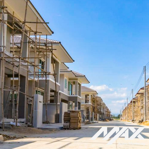 Construcción de casas modernas para nueva unidad habitacional