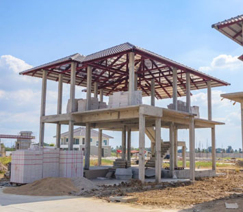 Construcción de una casa durante la etapa de obra negra