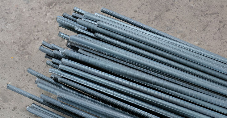 Conjunto de barras de varillín corrugado uno de los aceros de refuerzo