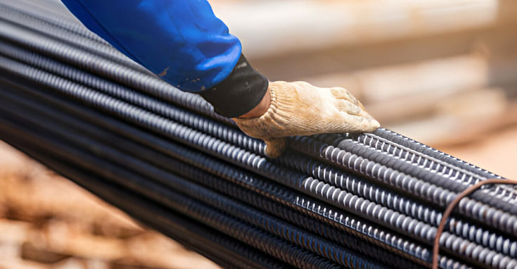 Cúmulo de varillas corrugadas aceros de refuerzo útiles para la construcción