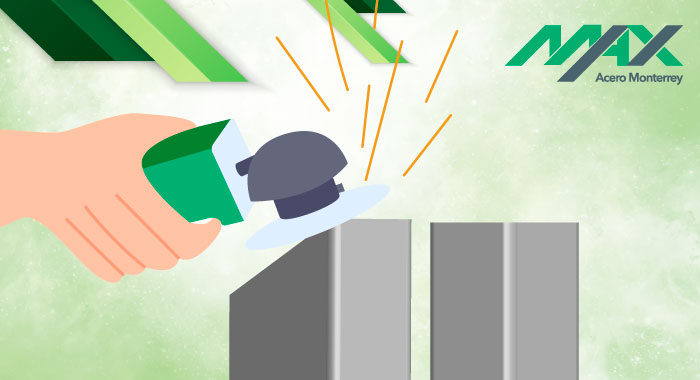 Esquema de varios tramos de PTR con cortes en ángulo de 45 grados