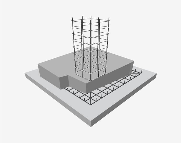 Diagrama de una cimentación por zapata aislada