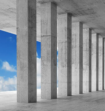 Edificio con columnas de concreto