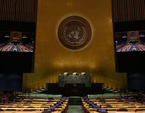 Toma general del recinto principal de la Asamblea de las Naciones Unidas