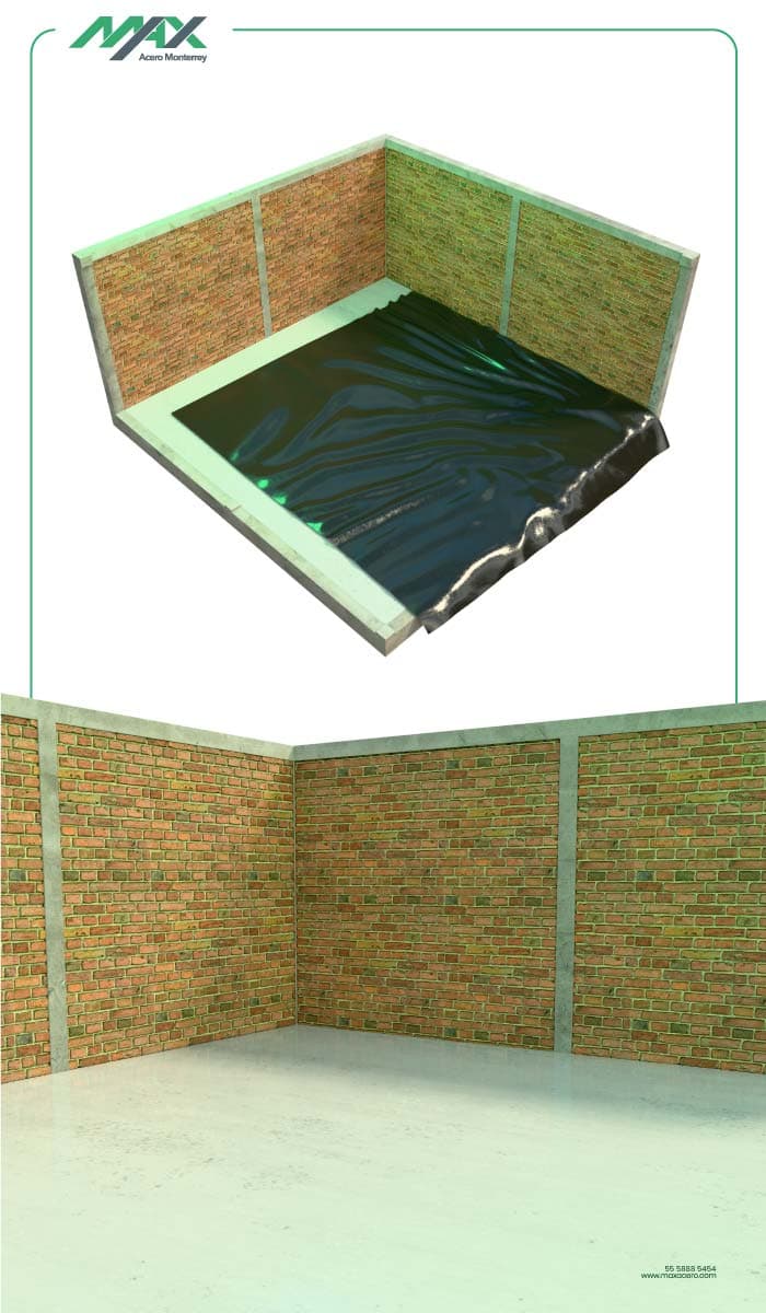 Firme de concreto cubierto con hule de polietileno