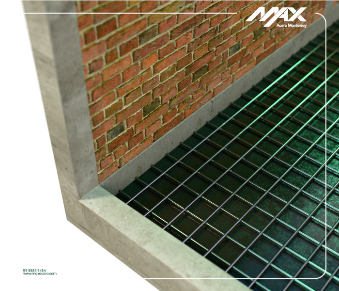 Malla electrosoldada sobre calzas y hule de polietileno