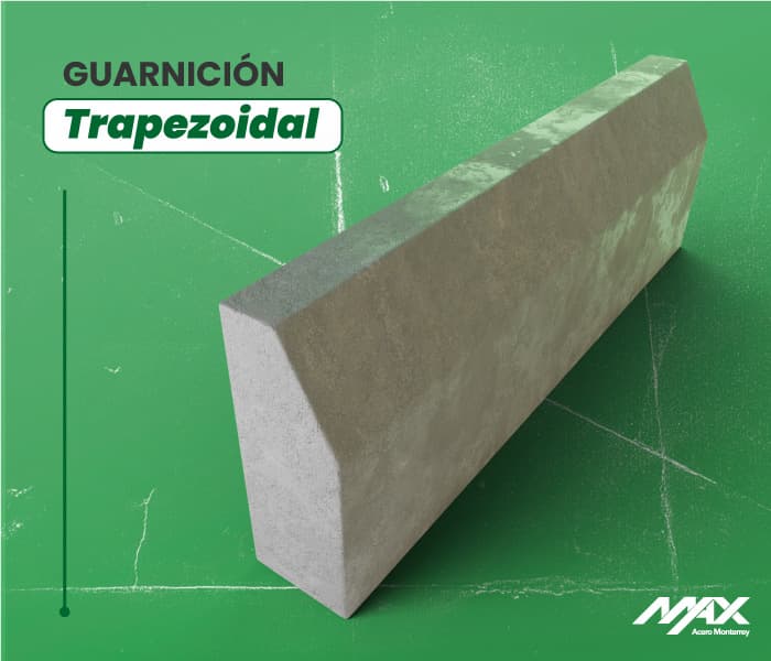 Esquema de una guarnición de concreto trapezoidal - Max Acero Monterrey