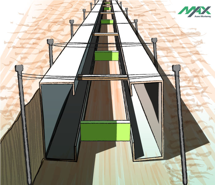 Representación vectorizada de separadores para juntas constructivas de la guarnición