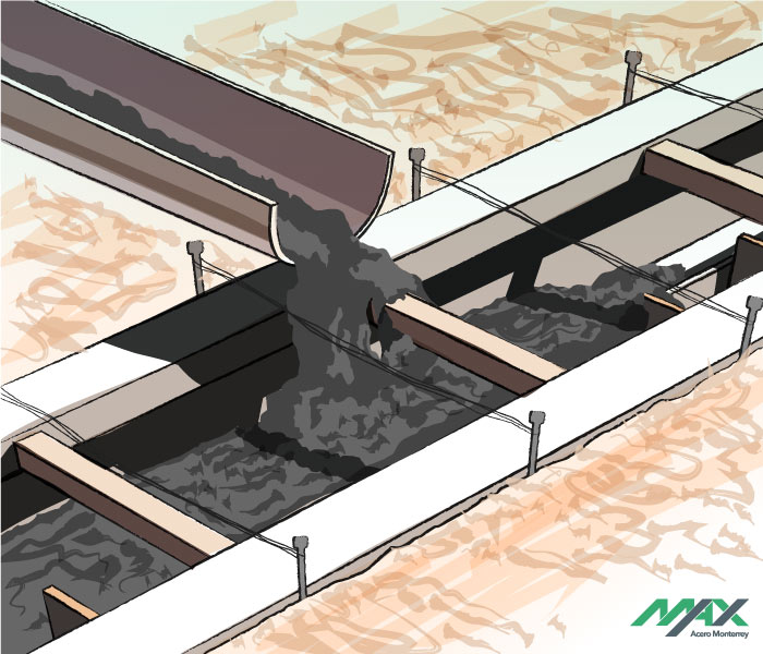Proceso de vaciado de cemento hidráulico para elaborar la guarnición