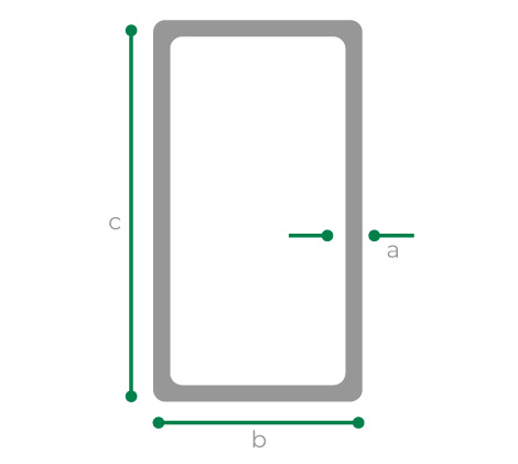 Esquema perfil hss rectangular