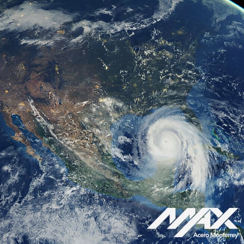 Vista satelital del huracán Beryl aproximandose a la Peninsula de Yucatán en México