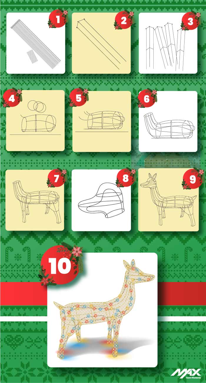 Pasos para hacer un reno de alambre galvanizado - ideas para navidad