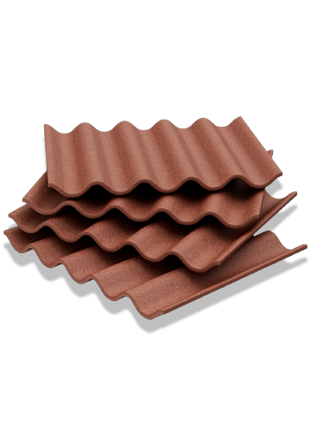 Láminas de fibrocemento onduladas apiladas