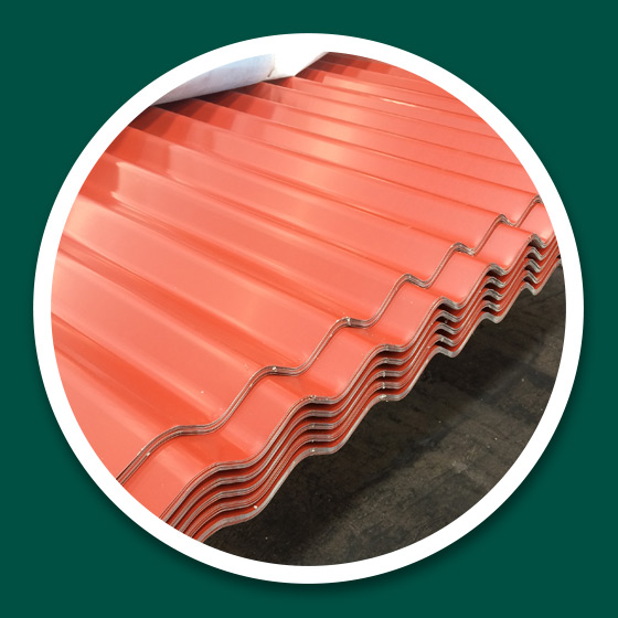 Láminas Pintro onduladas en color rojo