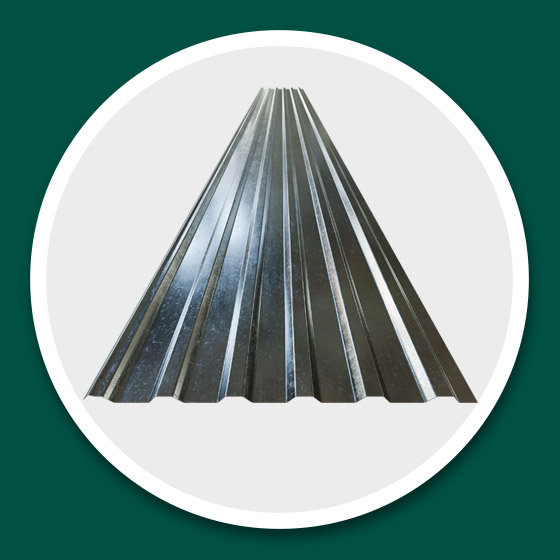 Vista frontal lámina R72 galvanizada