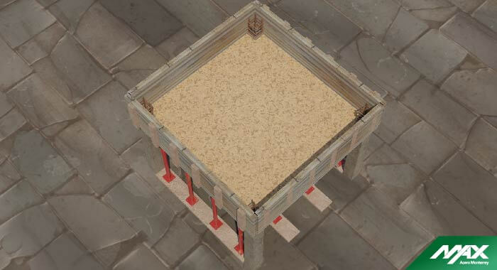 Encofrado para una losa con cadenas de cerramiento por los cuatro lados