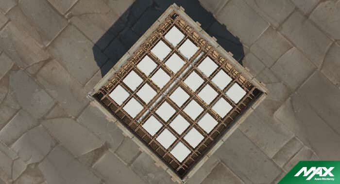 Esquema de instalación de cableados y tuberías dentro de una losa reticular