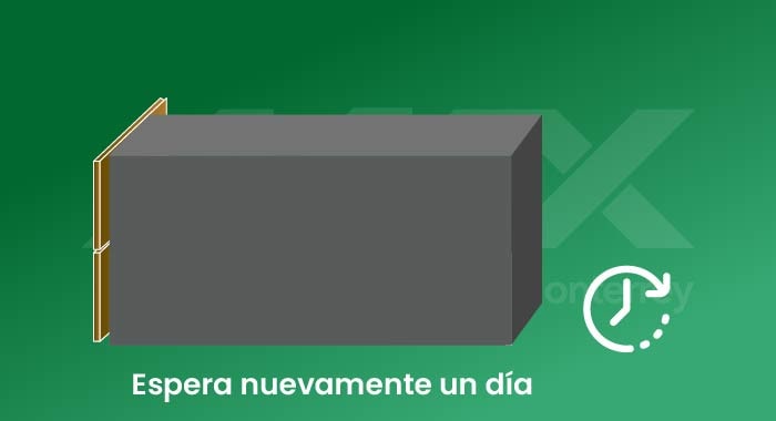 Secado del concreto de la cimentación de la parte alta del muro de contención
