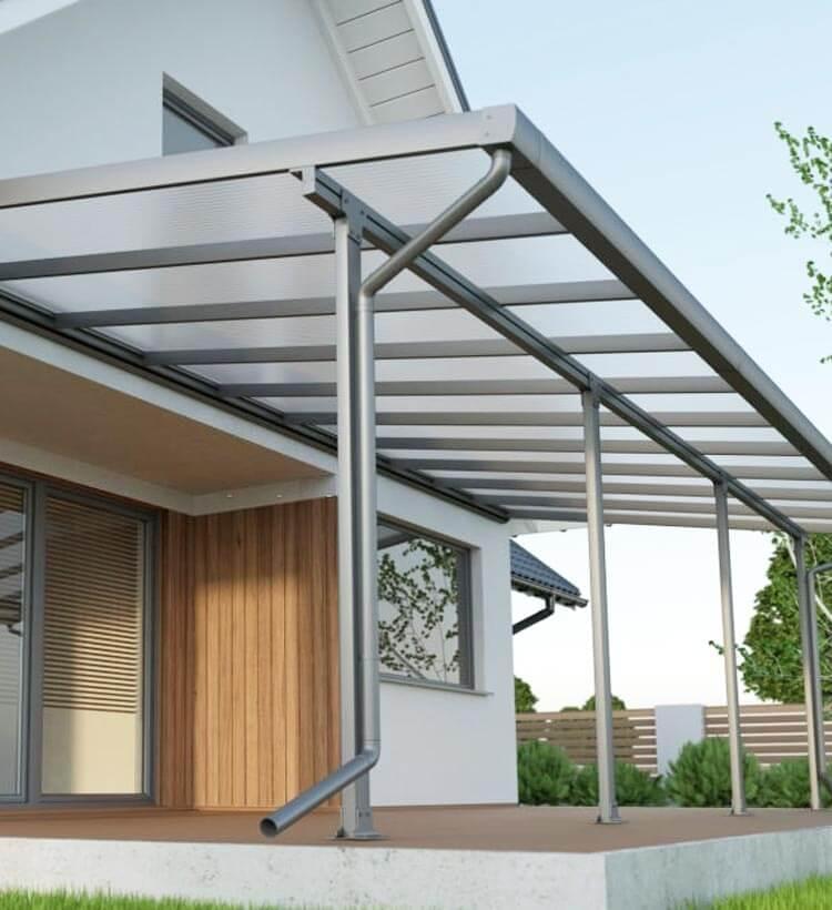 Techo de lamina para patio elaborado con lámina de policarbonato