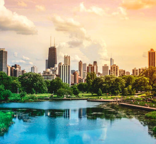 Vista panorámica mostrando el urbanismo de una ciudad