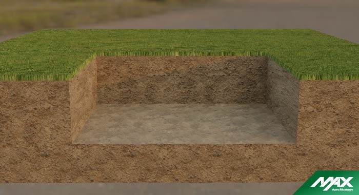 Esquema del volumen de tierra excavada - cimentacion de cajon