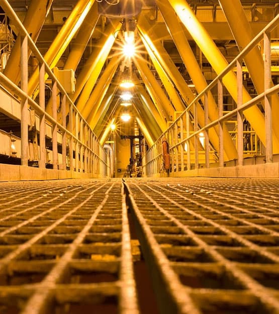 Acercamiento a rejilla moldeada en fábrica