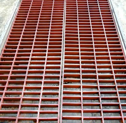 Alcantarilla elaborada con rejilla pultruida de fibra de vidrio