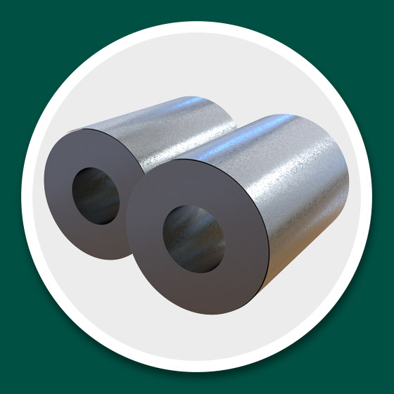 Par de rollos de acero galvanizado