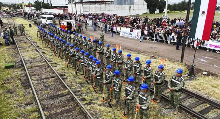 Elementos de la Sedena listos para dar inicio a la construcción del Tren AIFA-Pachuca