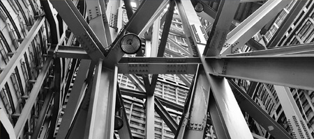 Estructura de vigas de acero soldadas