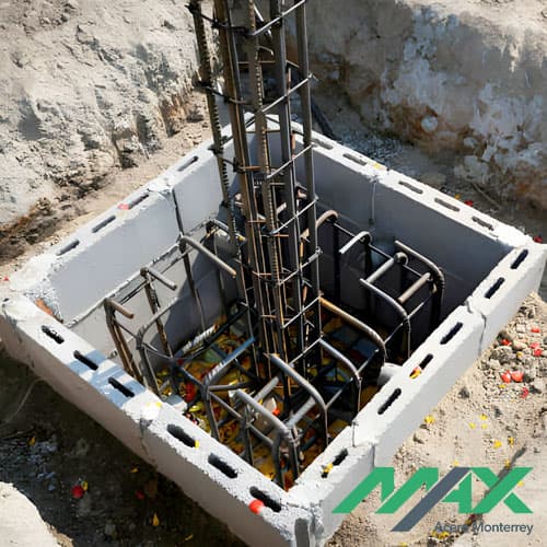 Construcción de zapata para construcción de cimientos