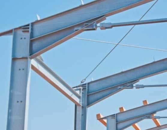 Estructura conformada por vigas de acero.