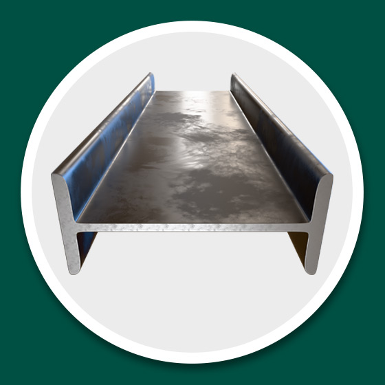 Vista frontal de la viga IPS