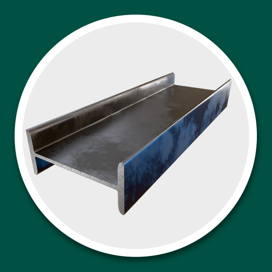 Vista lateral de la viga IPS